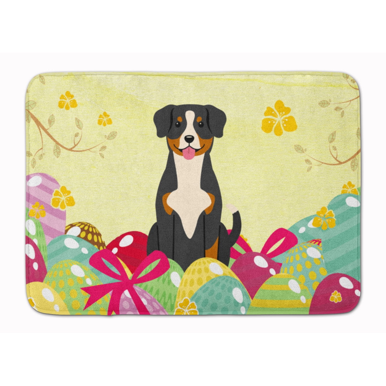 BB6038RUG Easter Eggs Entlebucher Machine Washable Memory Foam Mat