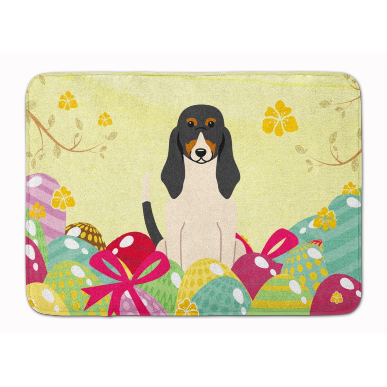 BB6044RUG Easter Eggs Swiss Hound Machine Washable Memory Foam Mat