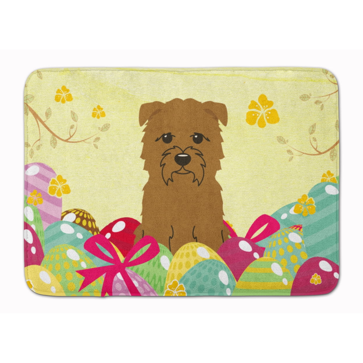 BB6060RUG Easter Eggs Glen of Imal Tan Machine Washable Memory Foam Mat