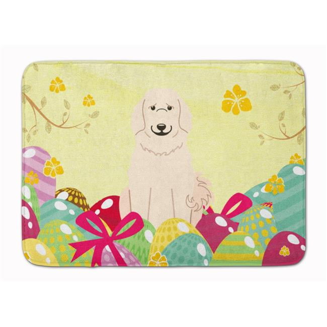 BB6083RUG Easter Eggs Great Pyrenese Machine Washable Memory Foam Mat