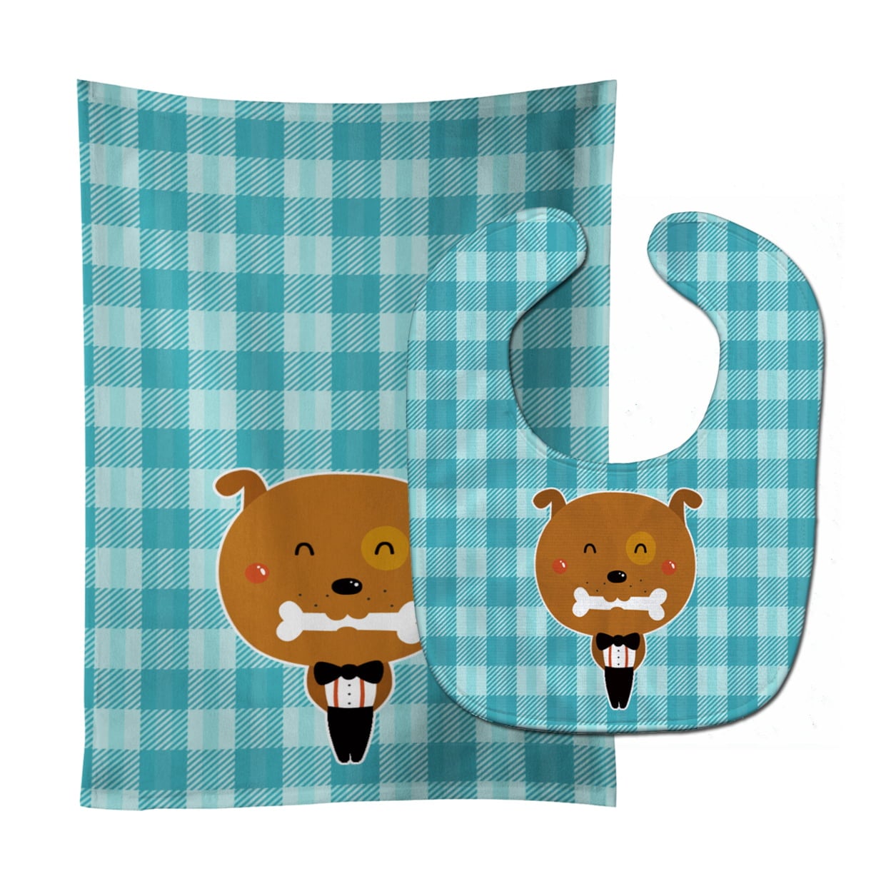 Dog in Tuxedo Baby Bib & Burp Cloth