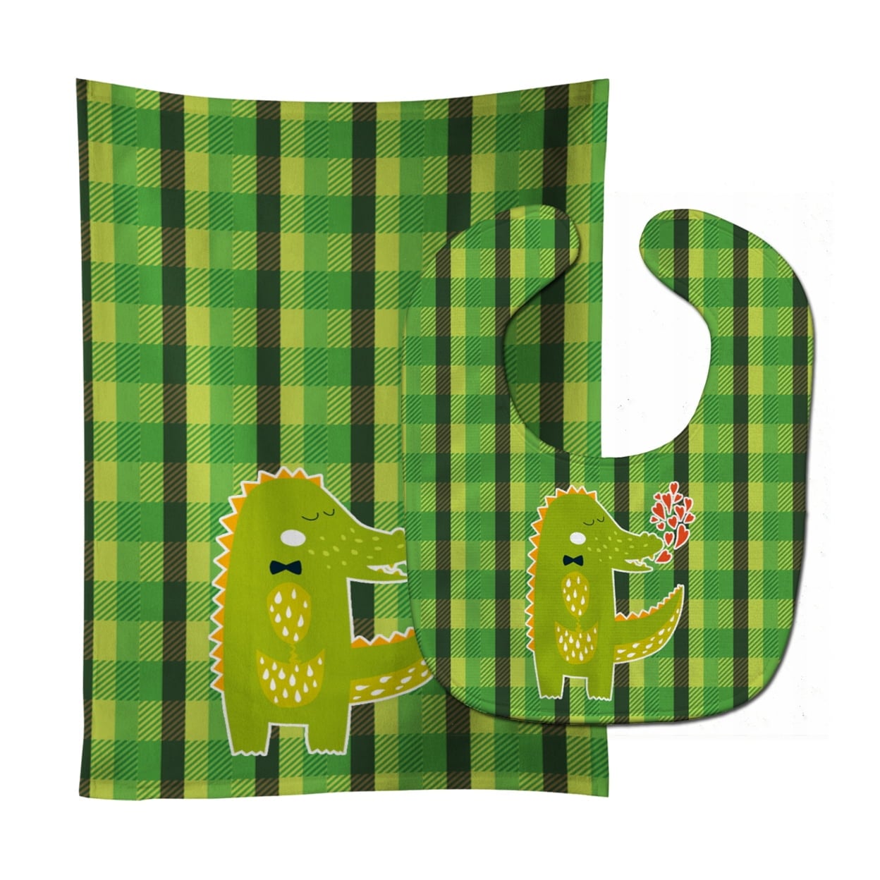 Alligator Love Baby Bib & Burp Cloth