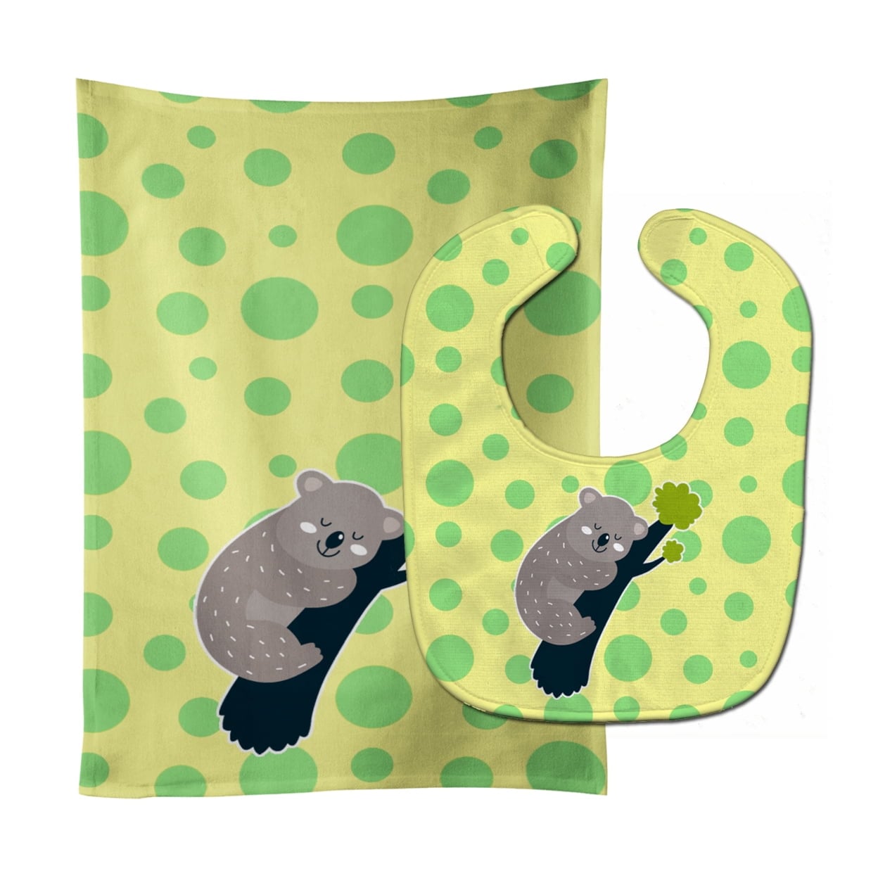 Koala Naptime Baby Bib & Burp Cloth