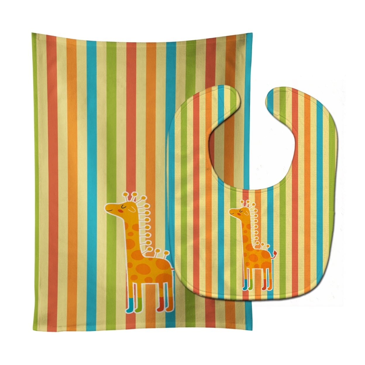 Giraffe in Socks Baby Bib & Burp Cloth