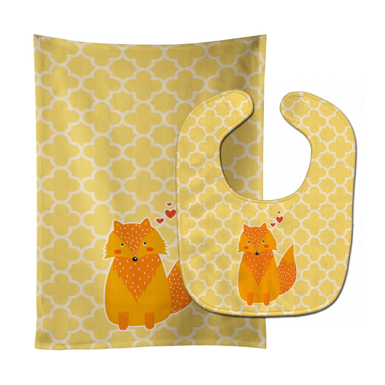 Foxy Love Baby Bib & Burp Cloth