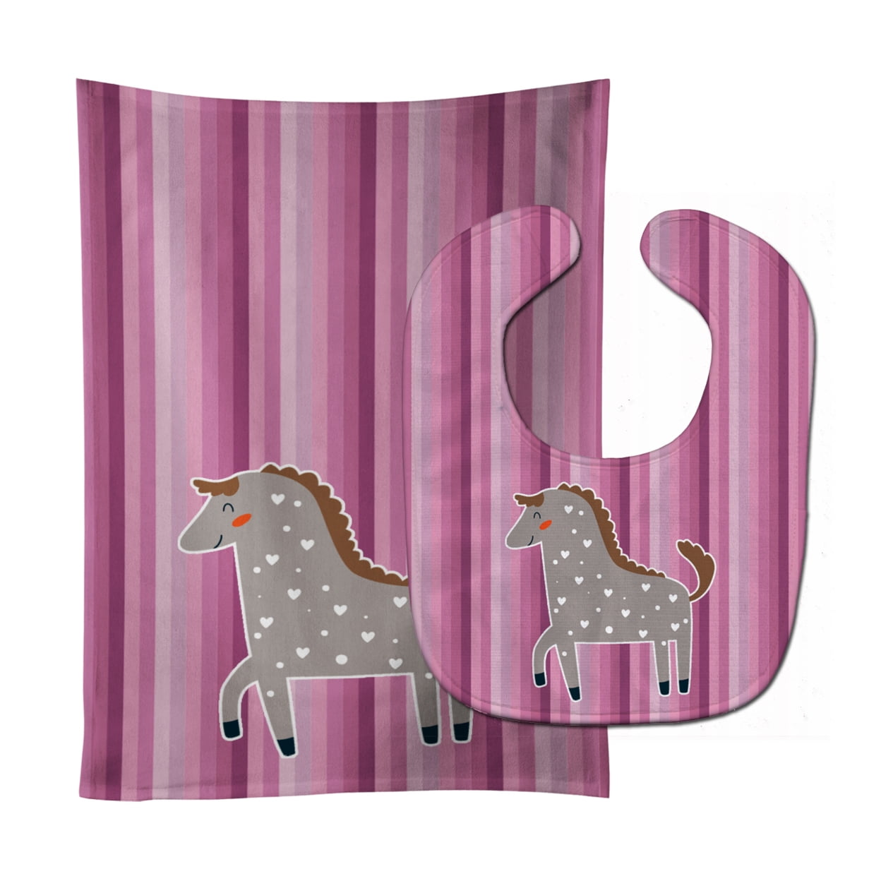 Horse Baby Bib & Burp Cloth