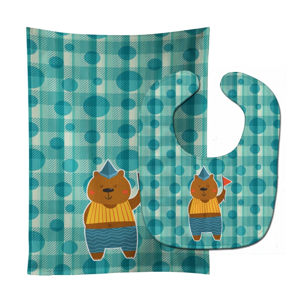 Celebration Bear Baby Bib & Burp Cloth