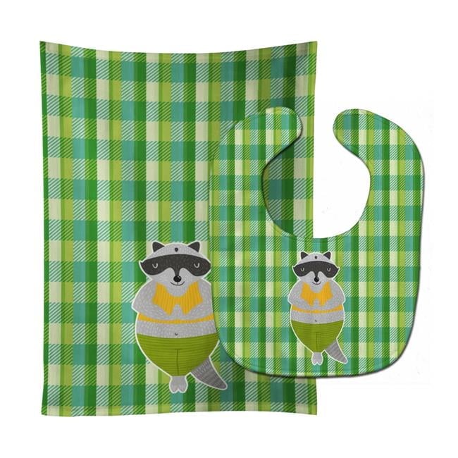 Raccoon Baby Bib & Burp Cloth