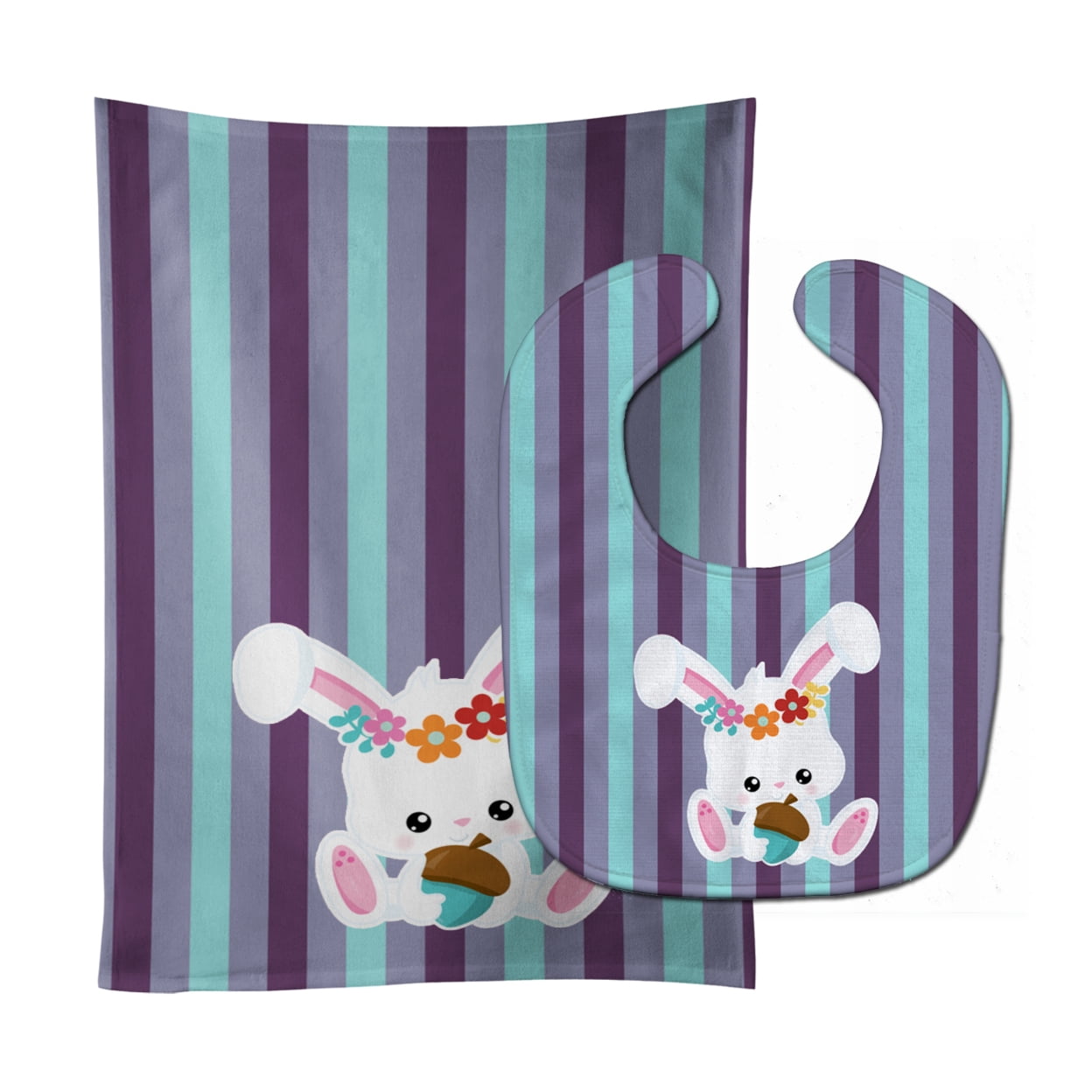 Bunny Rabbit Baby Bib & Burp Cloth