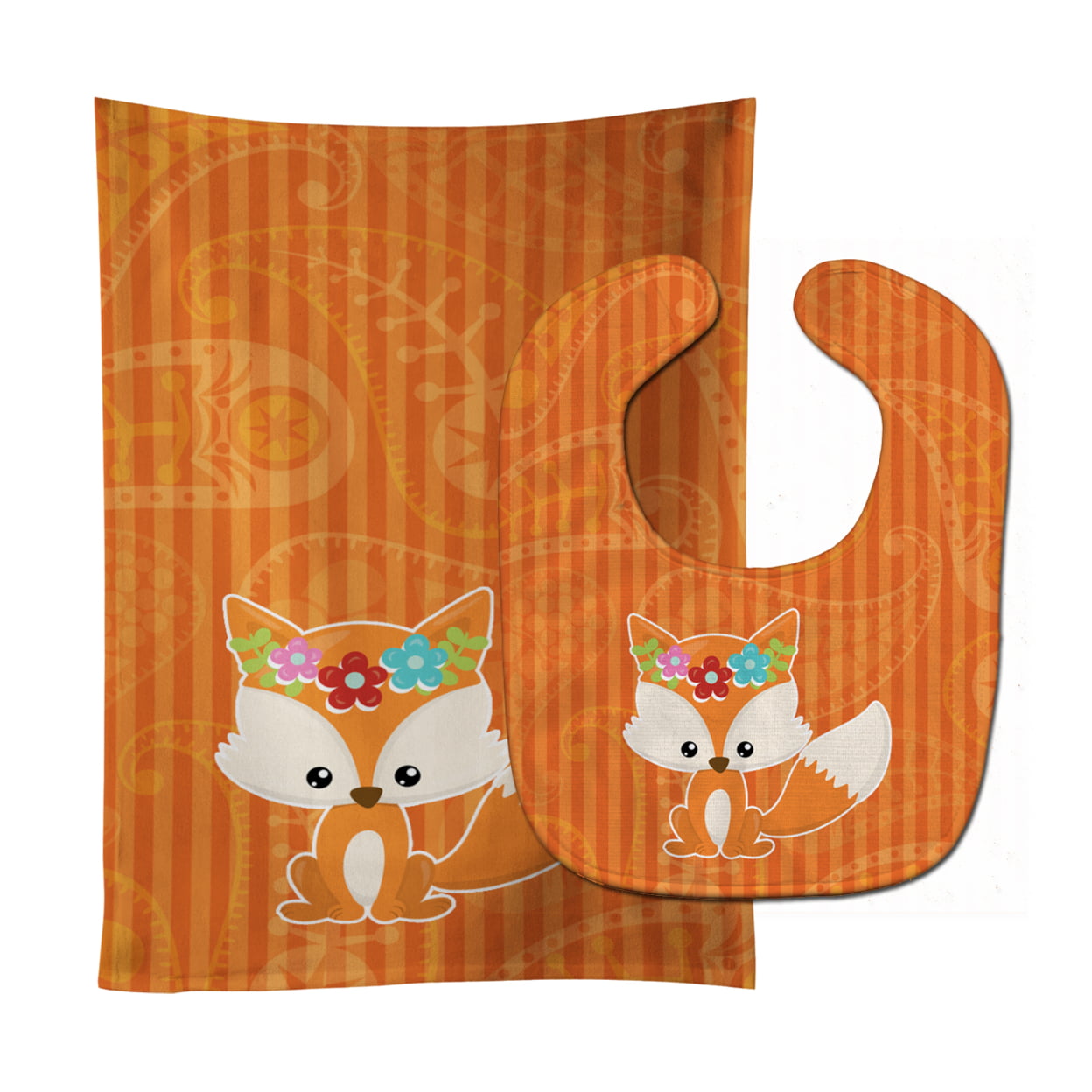 Fox Baby Bib & Burp Cloth