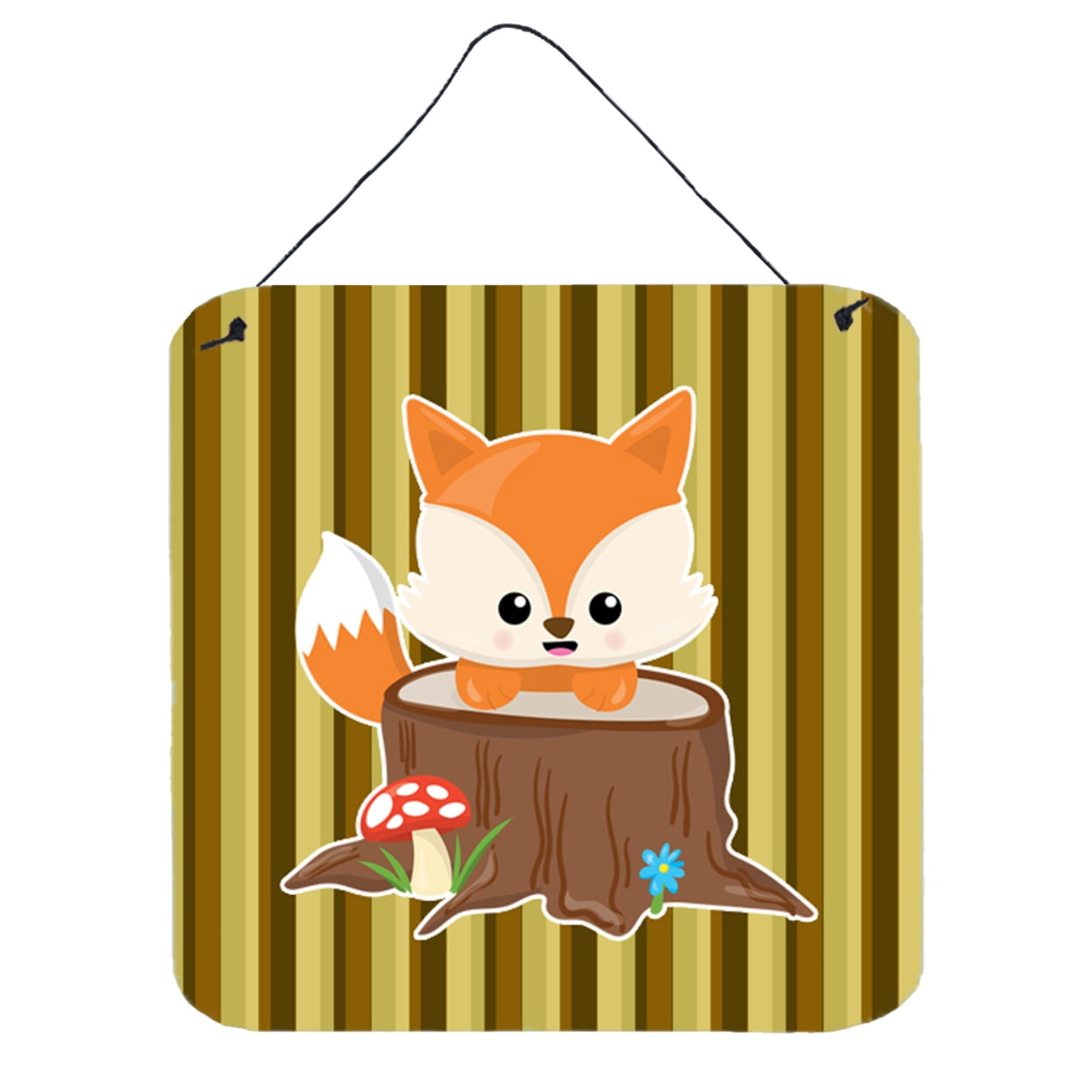 Baby Fox Tree Stripes Wall or Door Hanging Prints