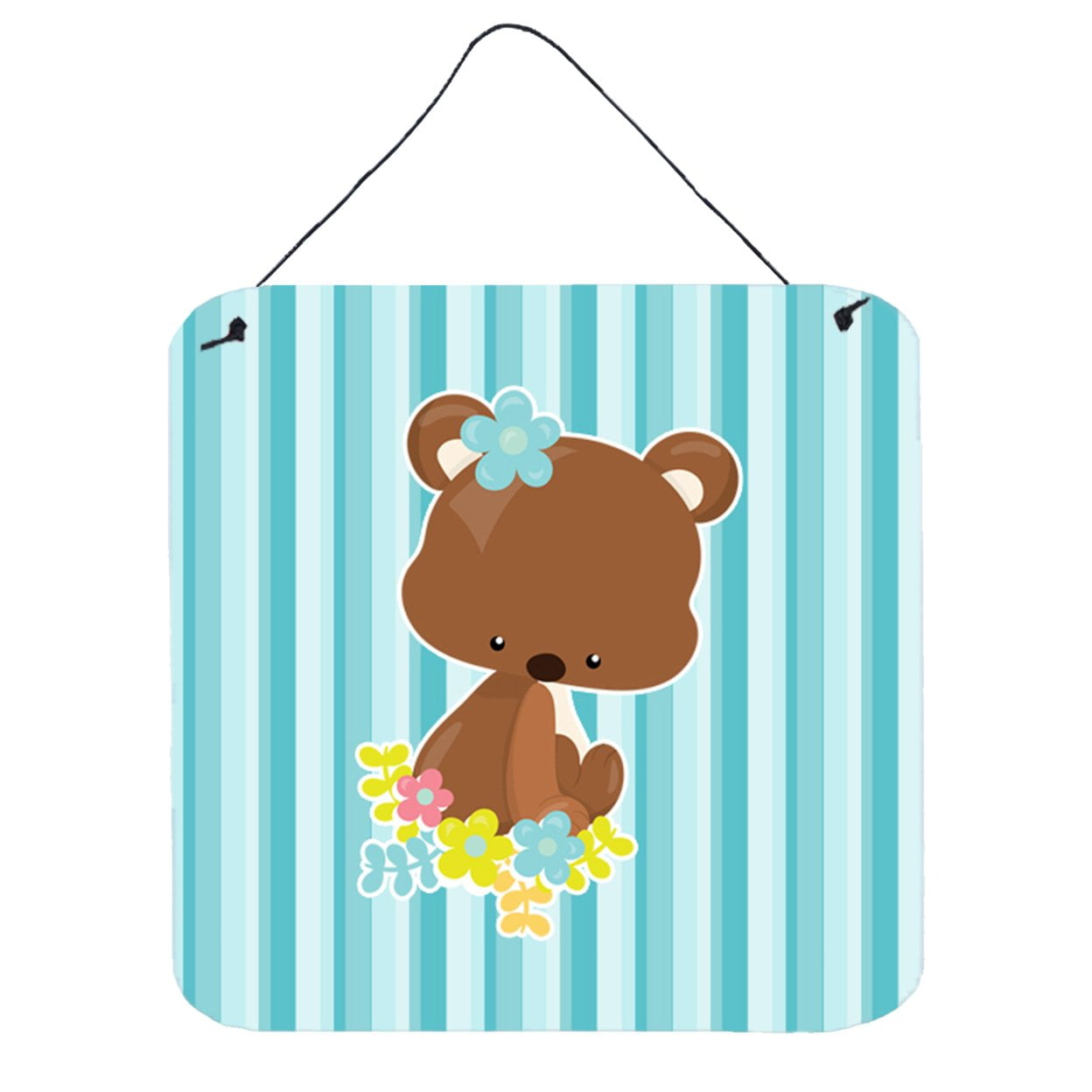Bear with Flowers Wall or Door Hanging Prints