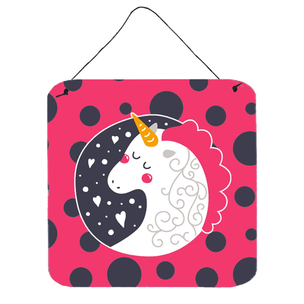 Unicorn Pink Polkadots Wall or Door Hanging Prints