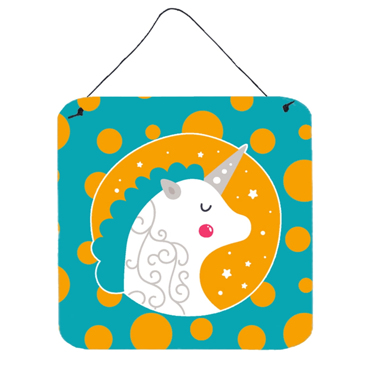 Unicorn Orange Polkadots Wall or Door Hanging Prints