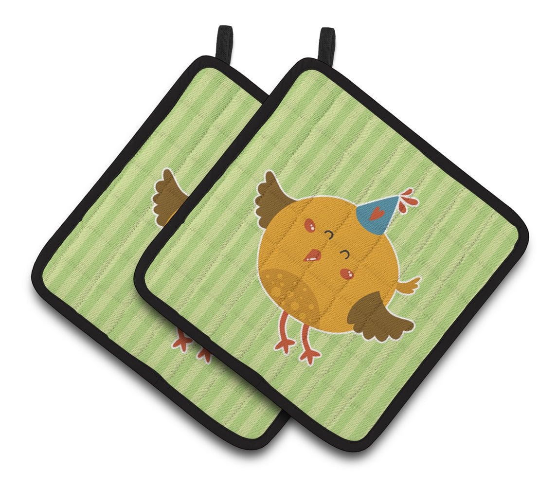 Birthday Bird Pair of Pot Holders