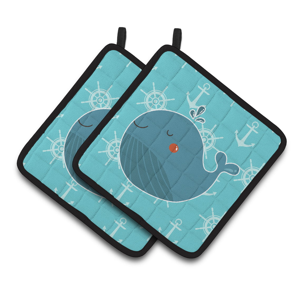 Blue Whale Pair of Pot Holders