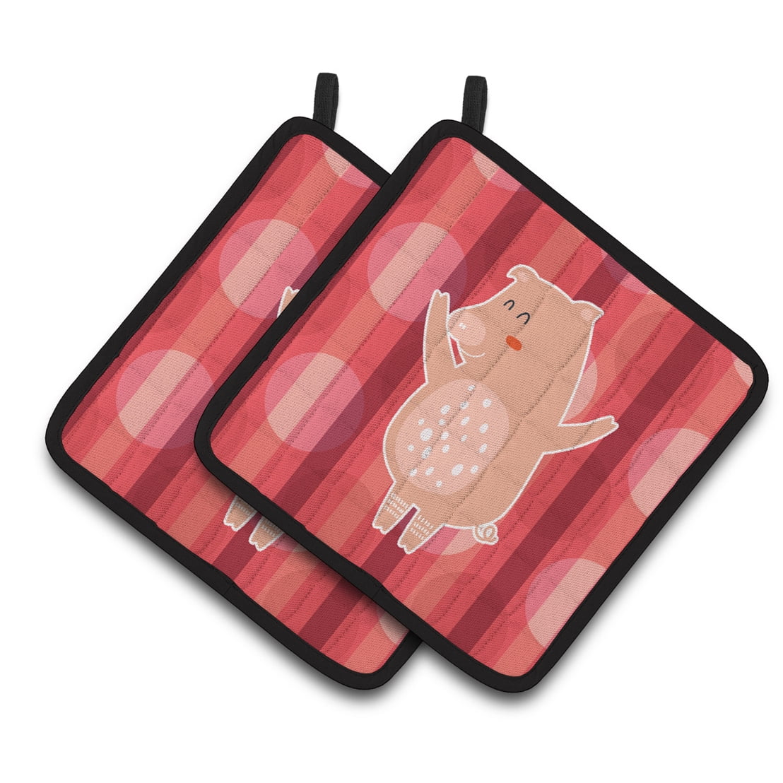 BB6742PTHD Dancing Pig Pair of Pot Holders