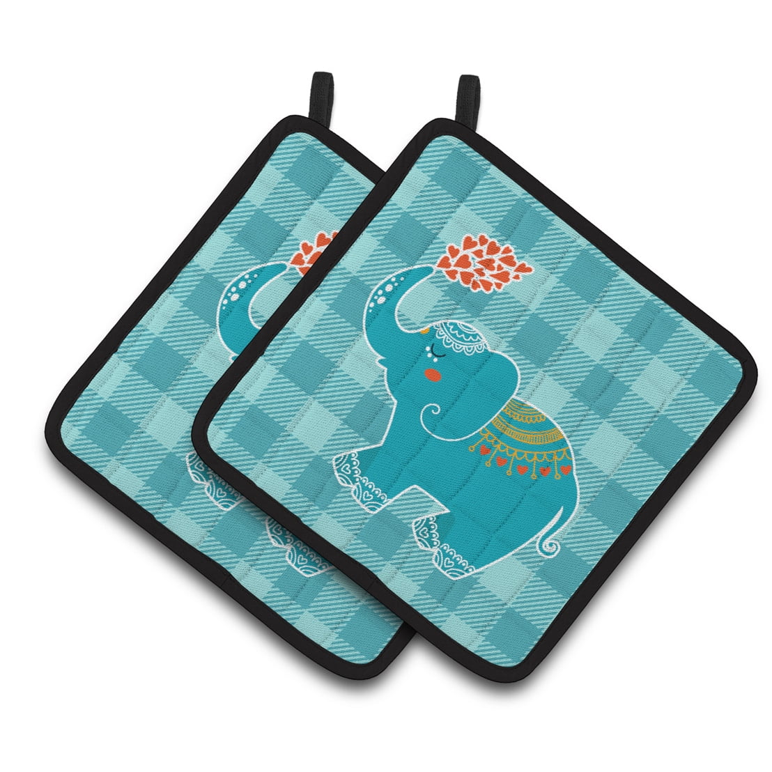 Elephant Love Pair of Pot Holders