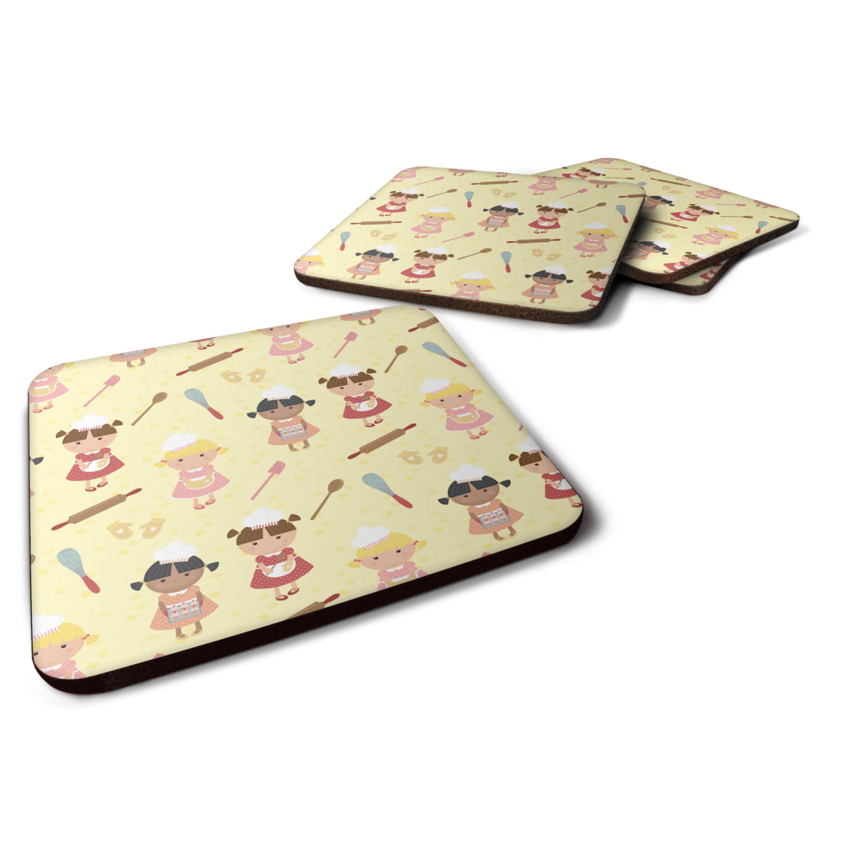 Bakers Delight on Yellow Foam Coasters - Set of 4