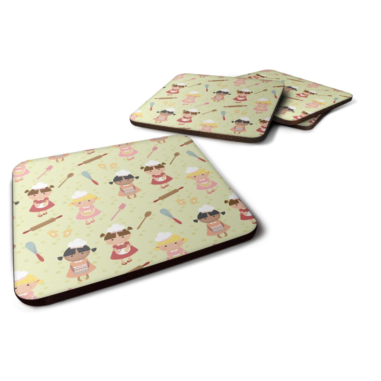 Bakers Delight on Green Foam Coasters - Set of 4
