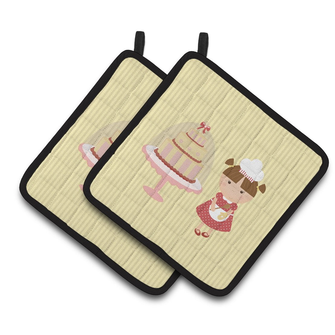 BB7255PTHD Cake Baker Brunette Yellow Pair of Pot Holders