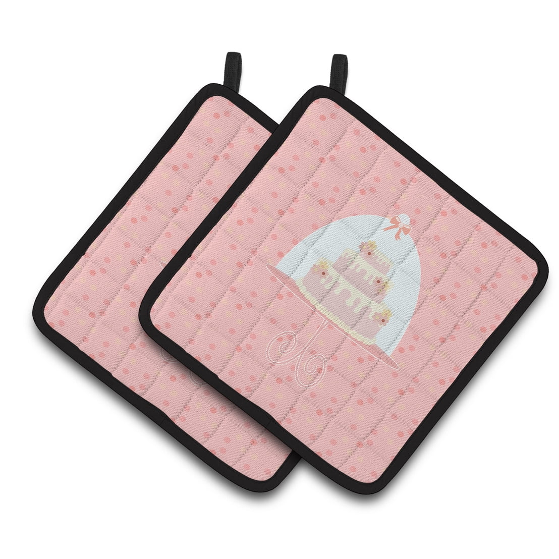Decorative Cake 3 Tier Pink Pair of Pot Holders