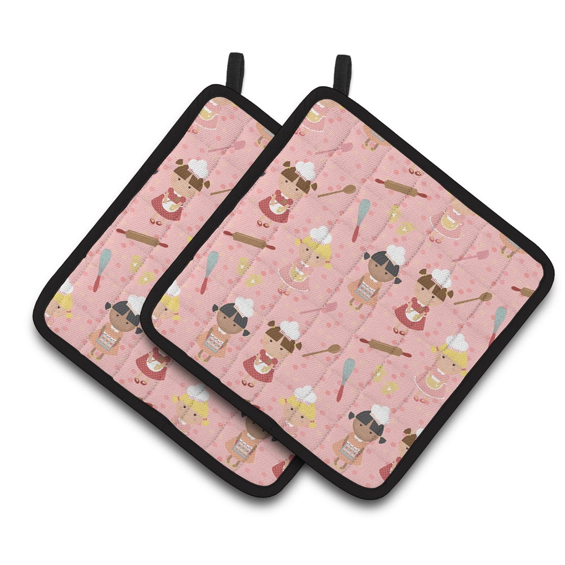 Bakers Delight on Pink Pair of Pot Holders