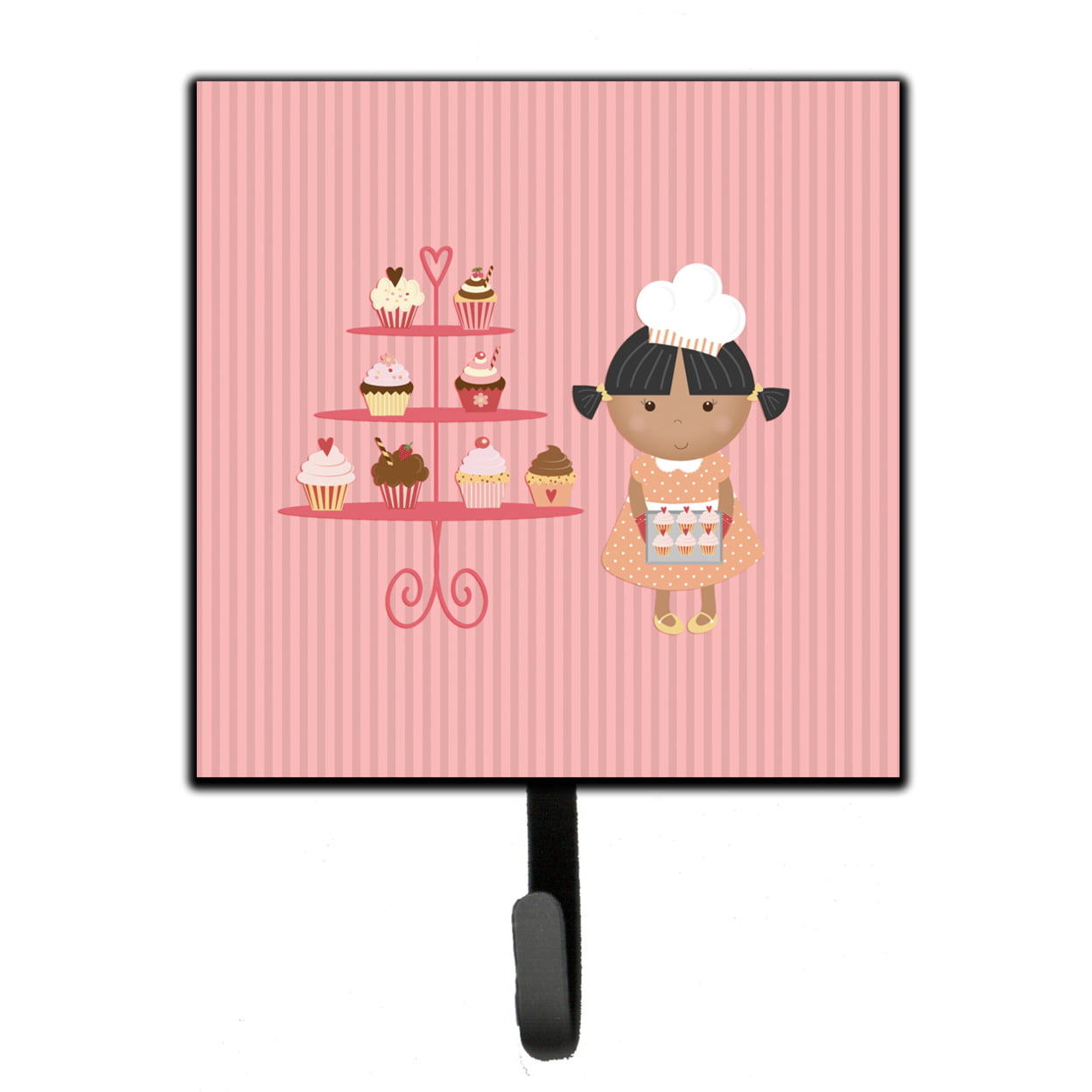 Cupcake Baker African American Pink Leash or Key Holder
