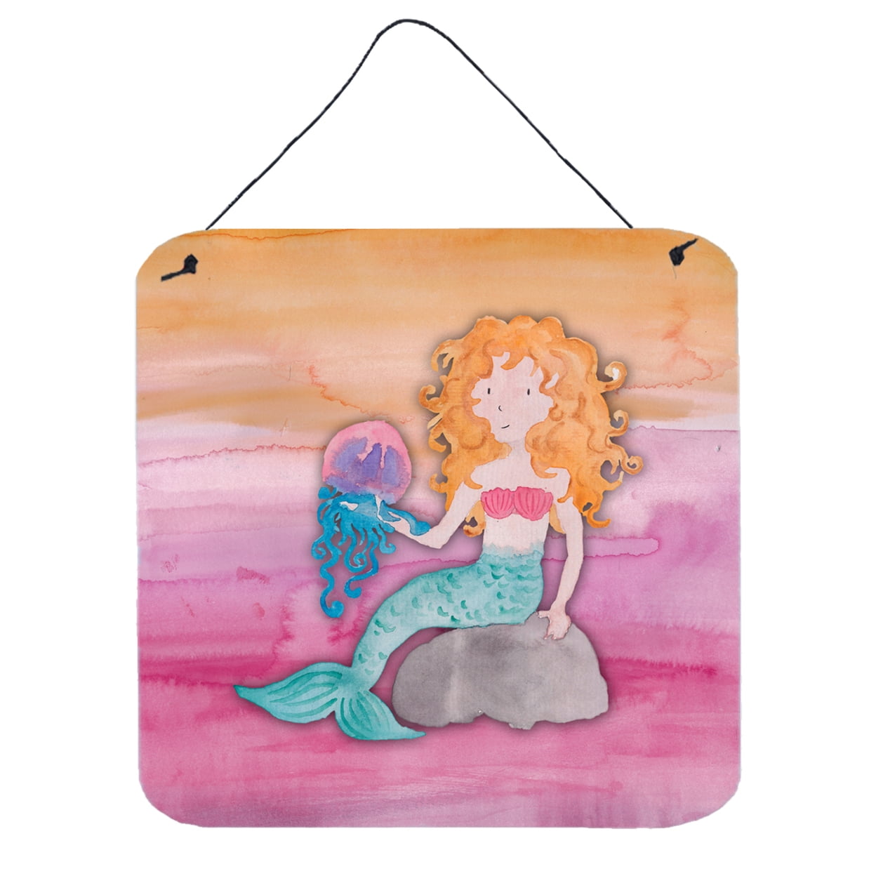Blonde Mermaid Watercolor Wall or Door Hanging Prints