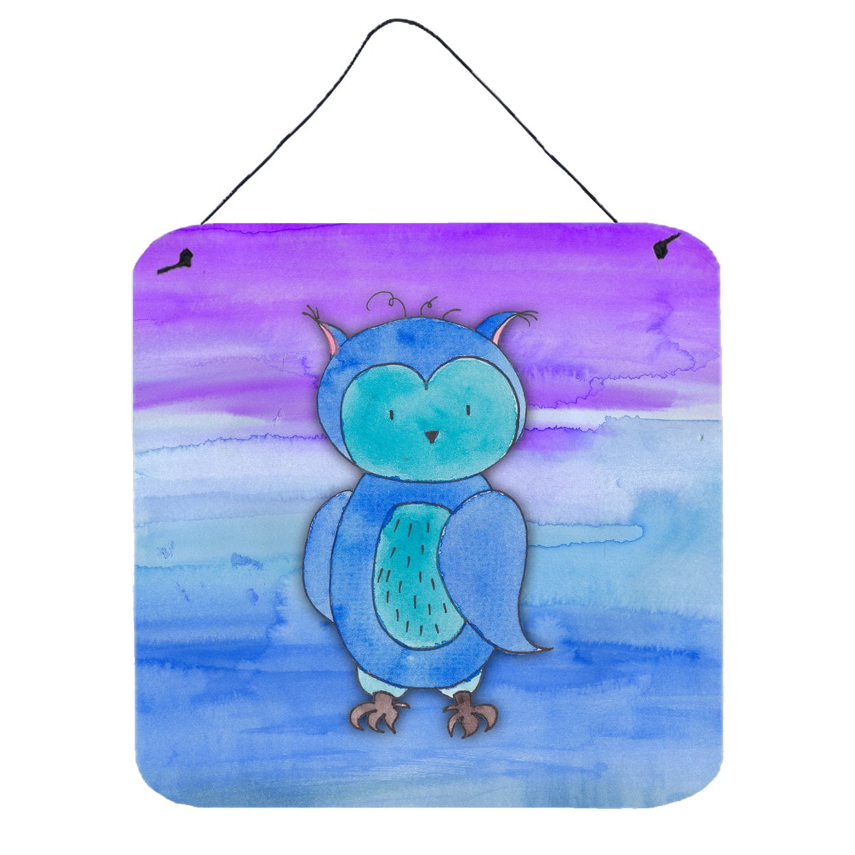 Blue Owl Watercolor Wall or Door Hanging Prints