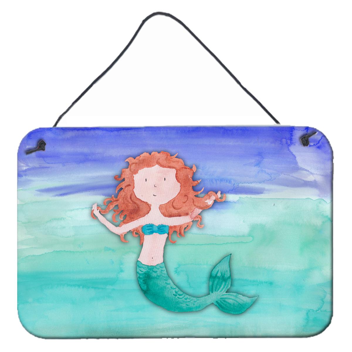 BB7421DS812 Ginger Mermaid Watercolor Wall or Door Hanging Prints