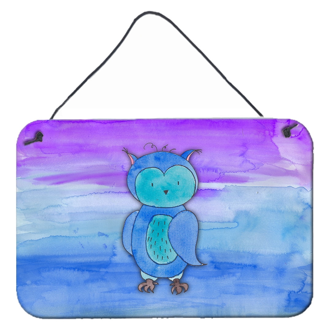 Blue Owl Watercolor Wall or Door Hanging Prints