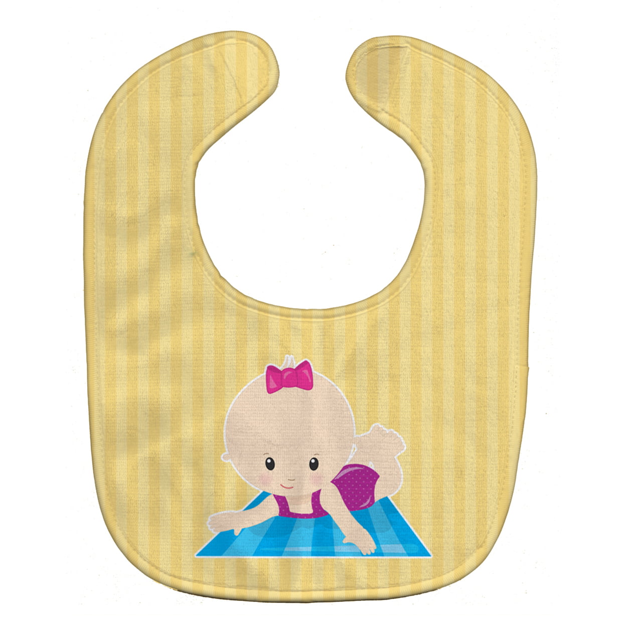 Beach Baby Girl on Mat Baby Bib