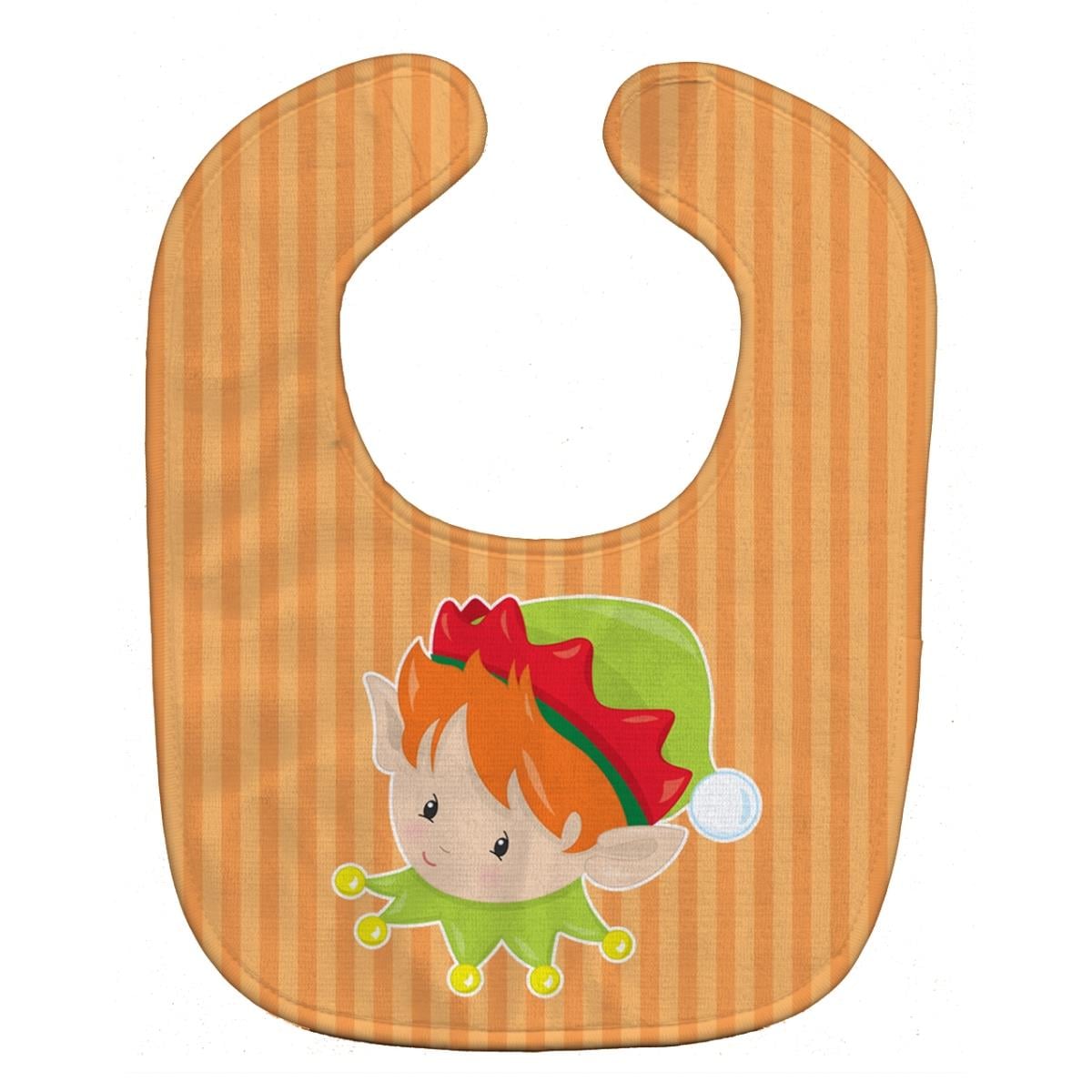 BB8668BIB Christmas Ginger Boy Elf Baby Bib