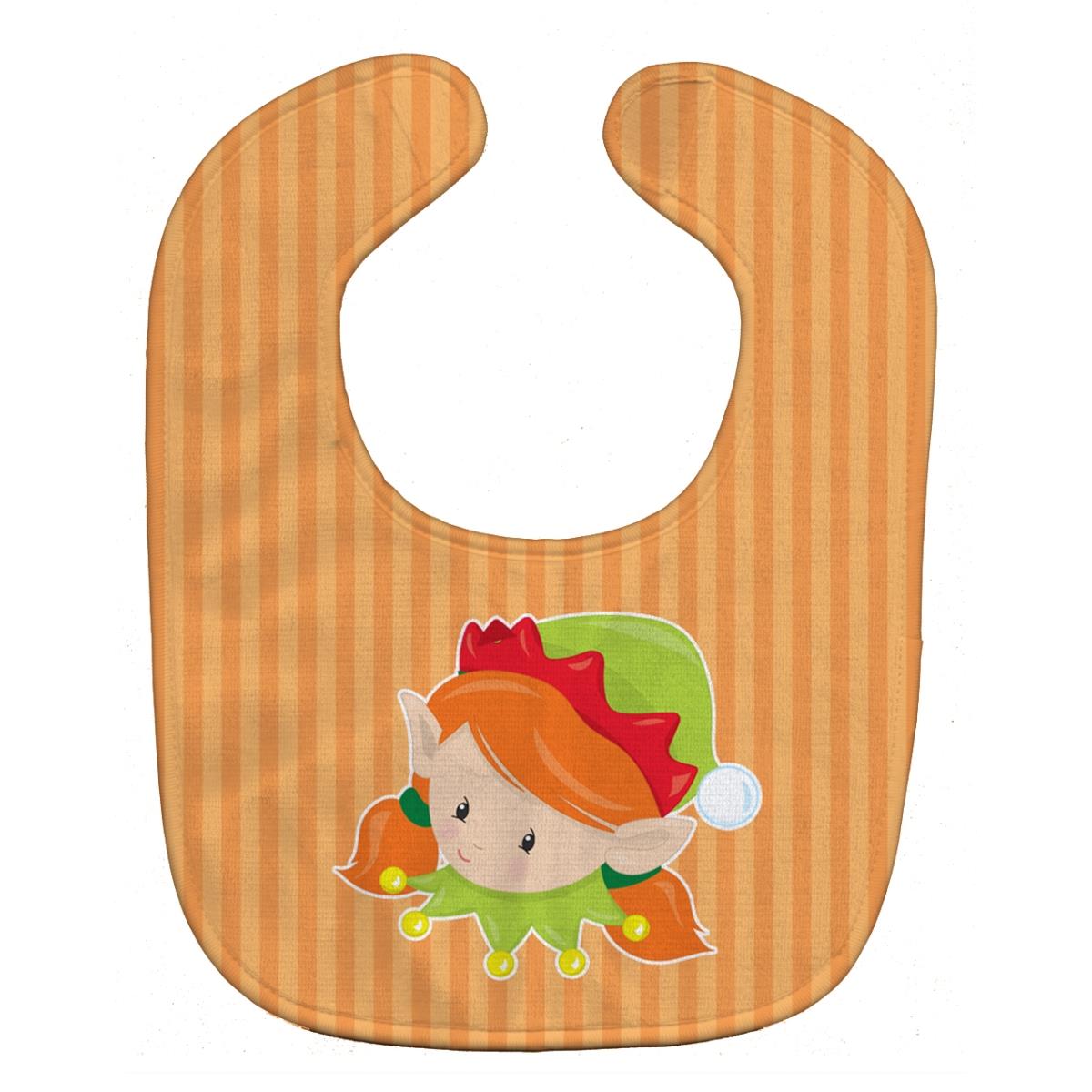 BB8669BIB Christmas Ginger Girl Elf Baby Bib