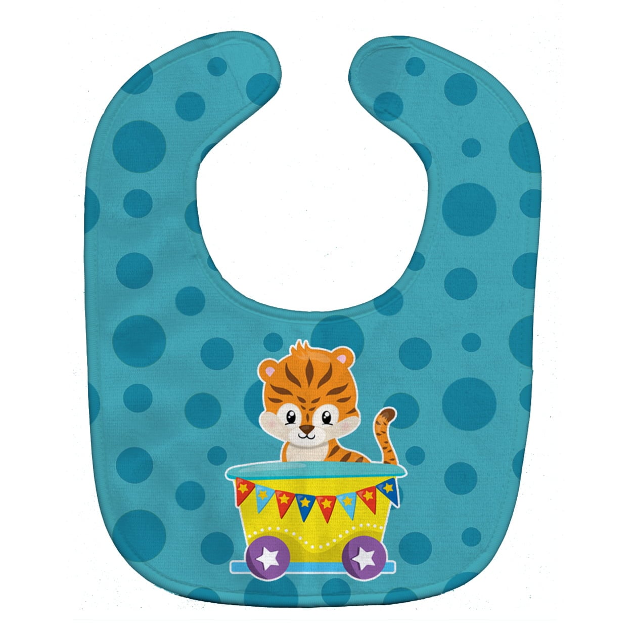 Circus Tiger Train Car Baby Bib