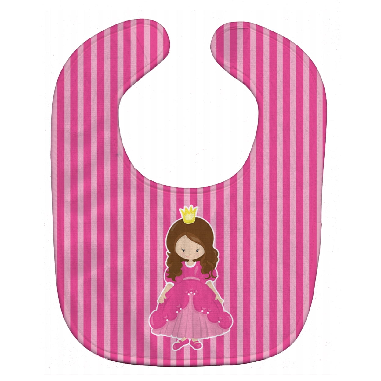 Brunette Girl Princess Baby Bib