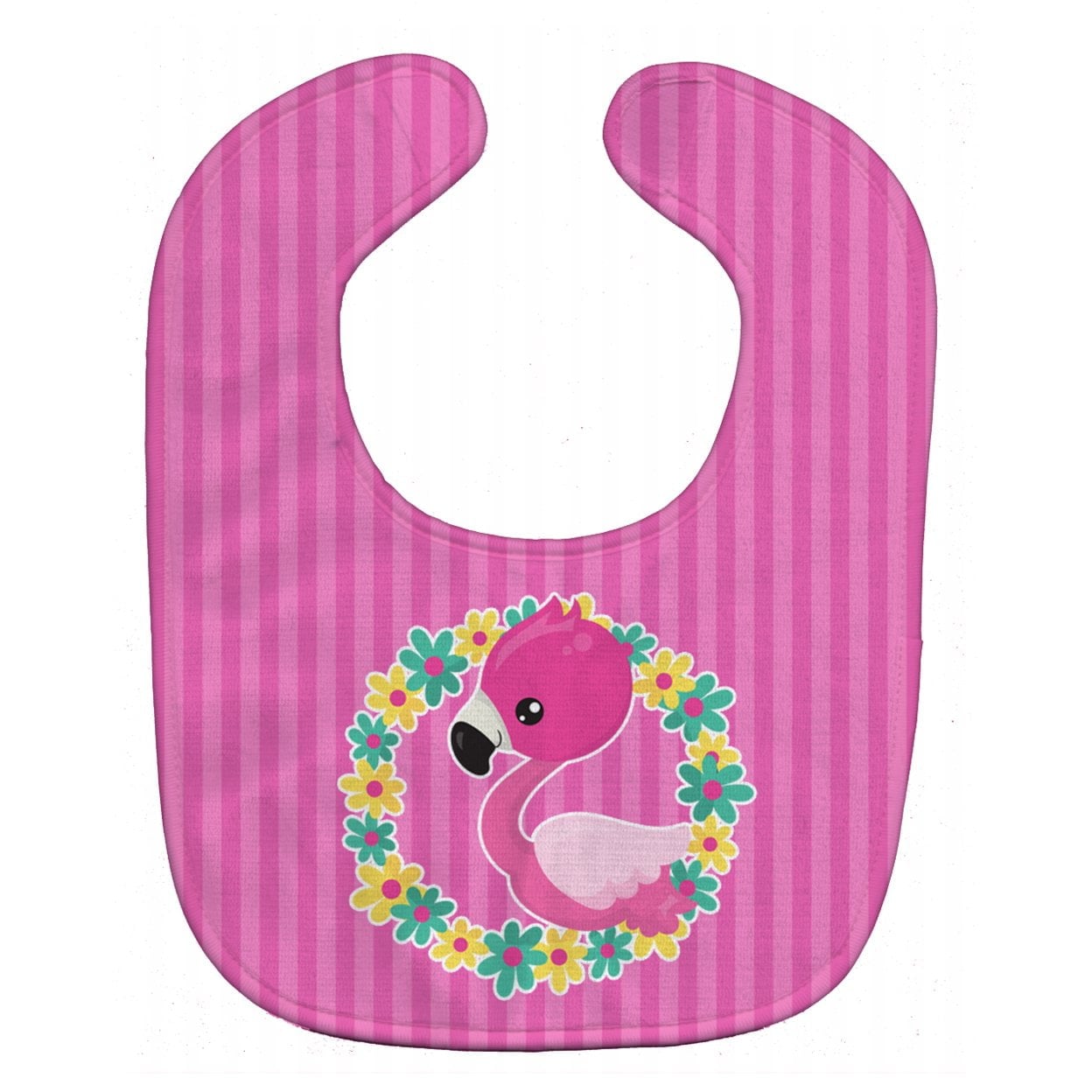 Flamingo Flower Wreath Baby Bib