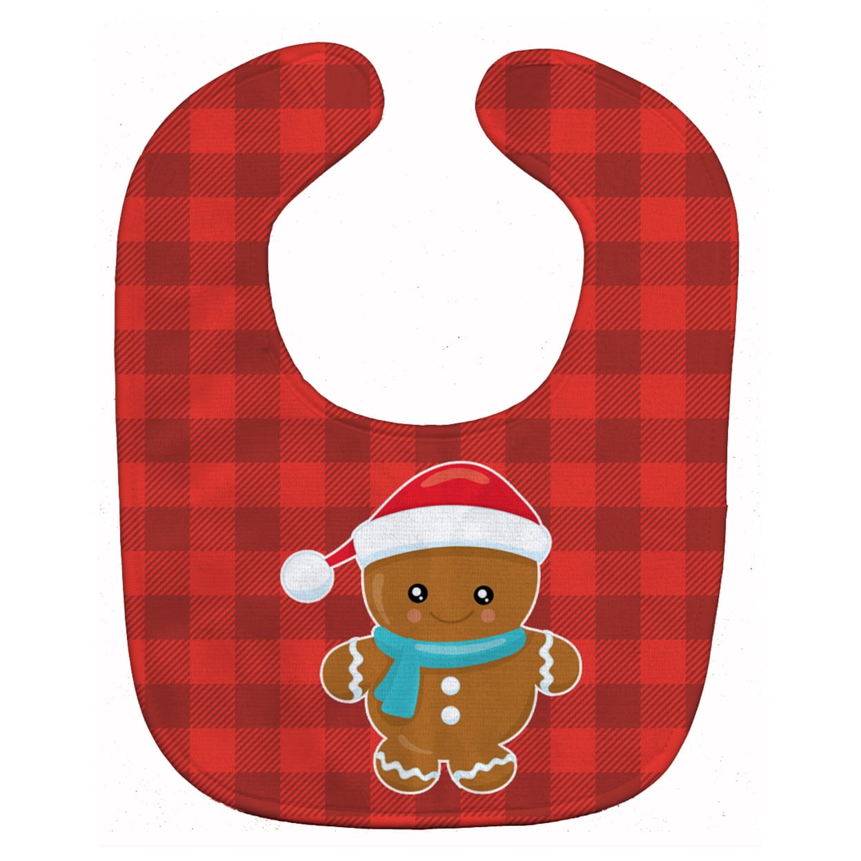 Christmas Gingerbread Santa Hat Baby Bib
