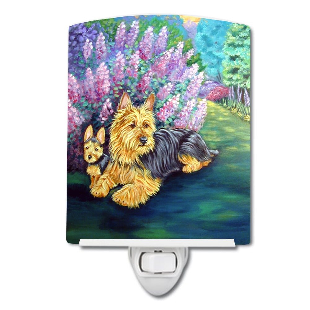 Australian Terrier & Puppy Ceramic Night Light