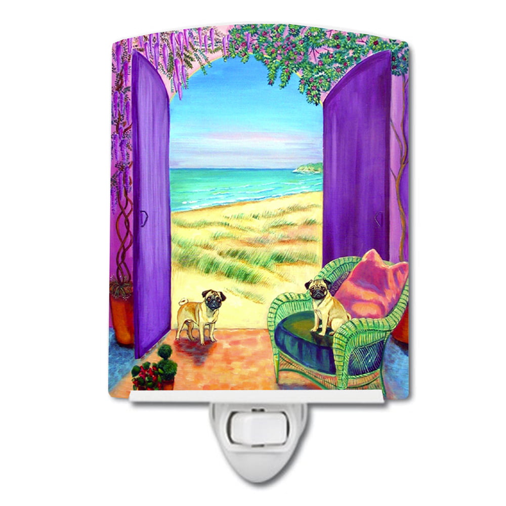 7261CNL Pug Lets go Outside Ceramic Night Light