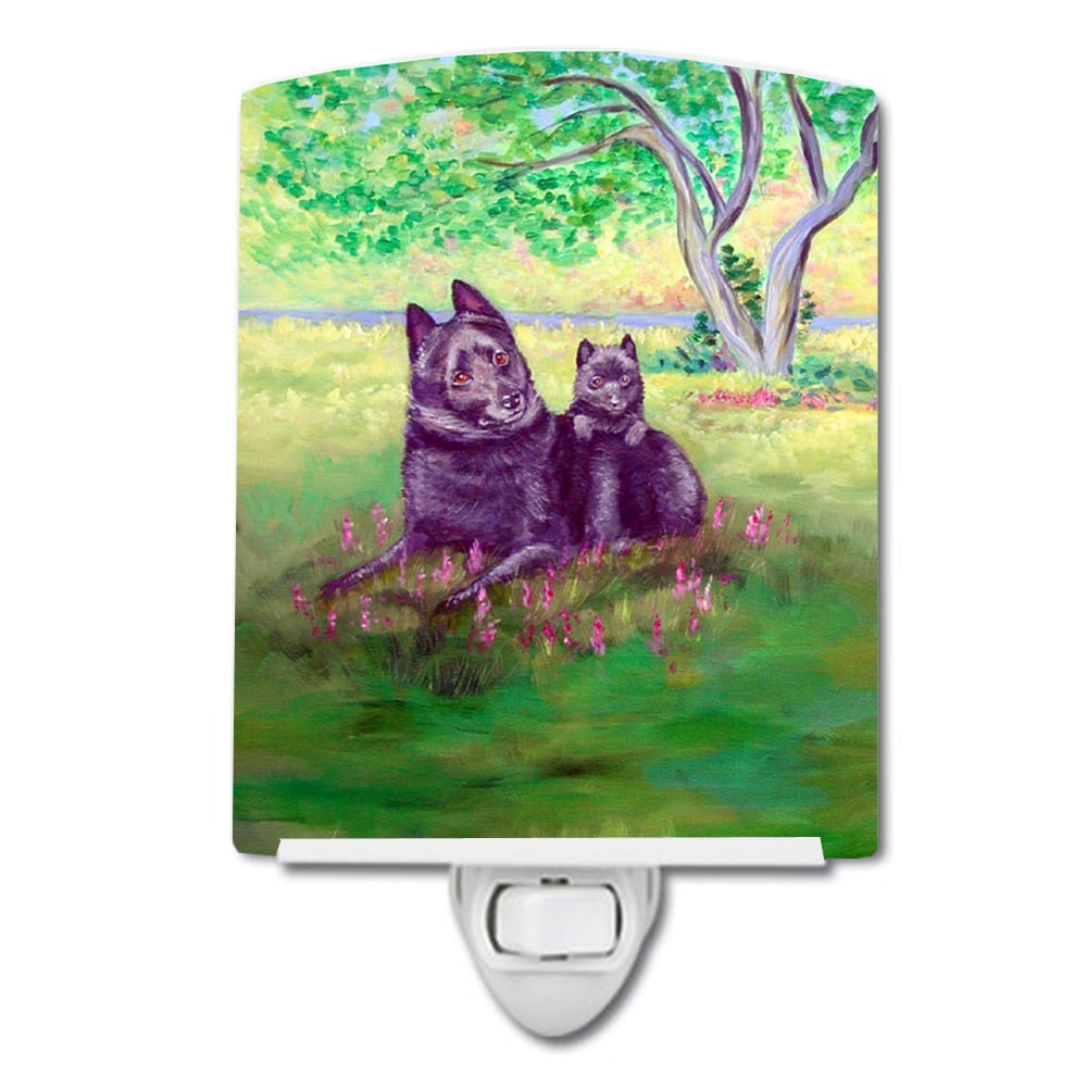 7263CNL Schipperke & Puppy Ceramic Night Light
