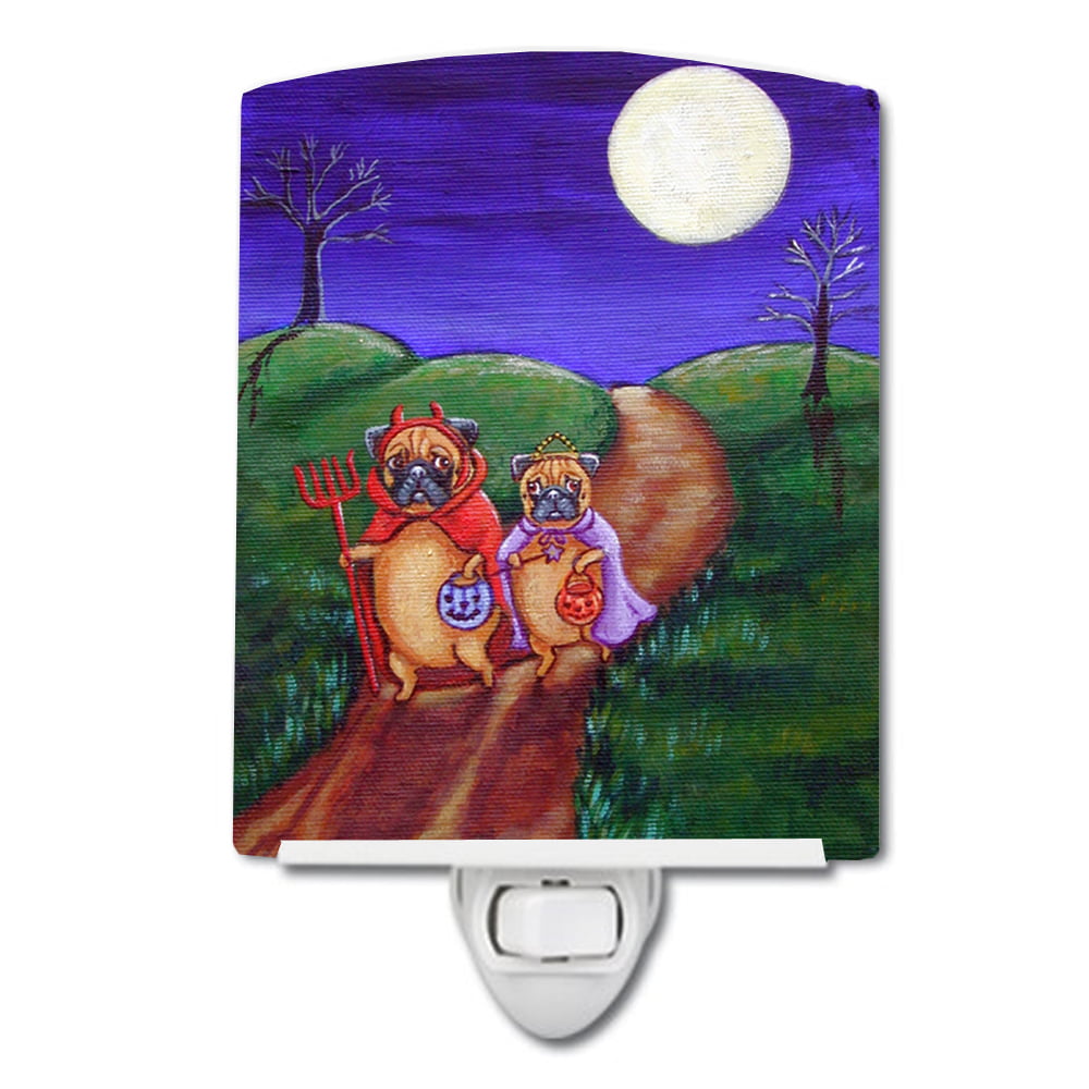 Trick or Treat Halloween Pug Ceramic Night Light