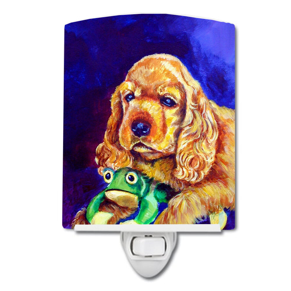 7342CNL Cocker Spaniel with Frog Ceramic Night Light