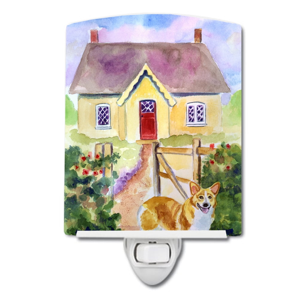 Pembroke Corgi Cottage Visit Ceramic Night Light