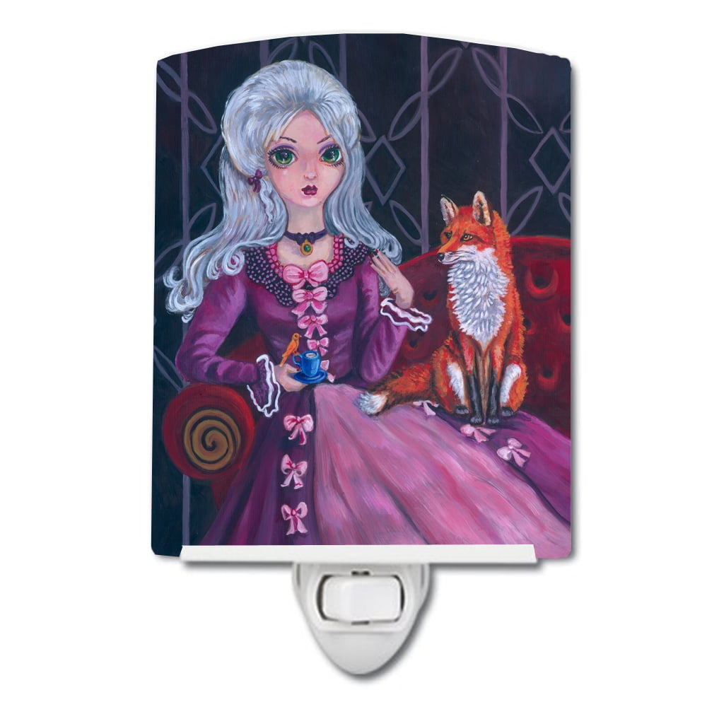 7398CNL Tea Time Fox Ceramic Night Light