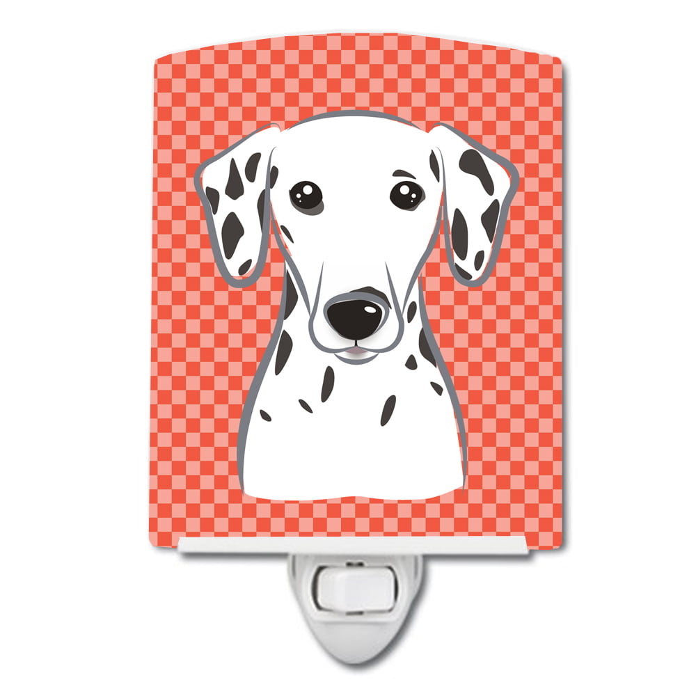 BB1131CNL Red Checkered Dalmatian Ceramic Night Light