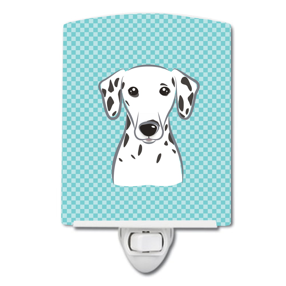 BB1148CNL Checkerboard Blue Dalmatian Ceramic Night Light