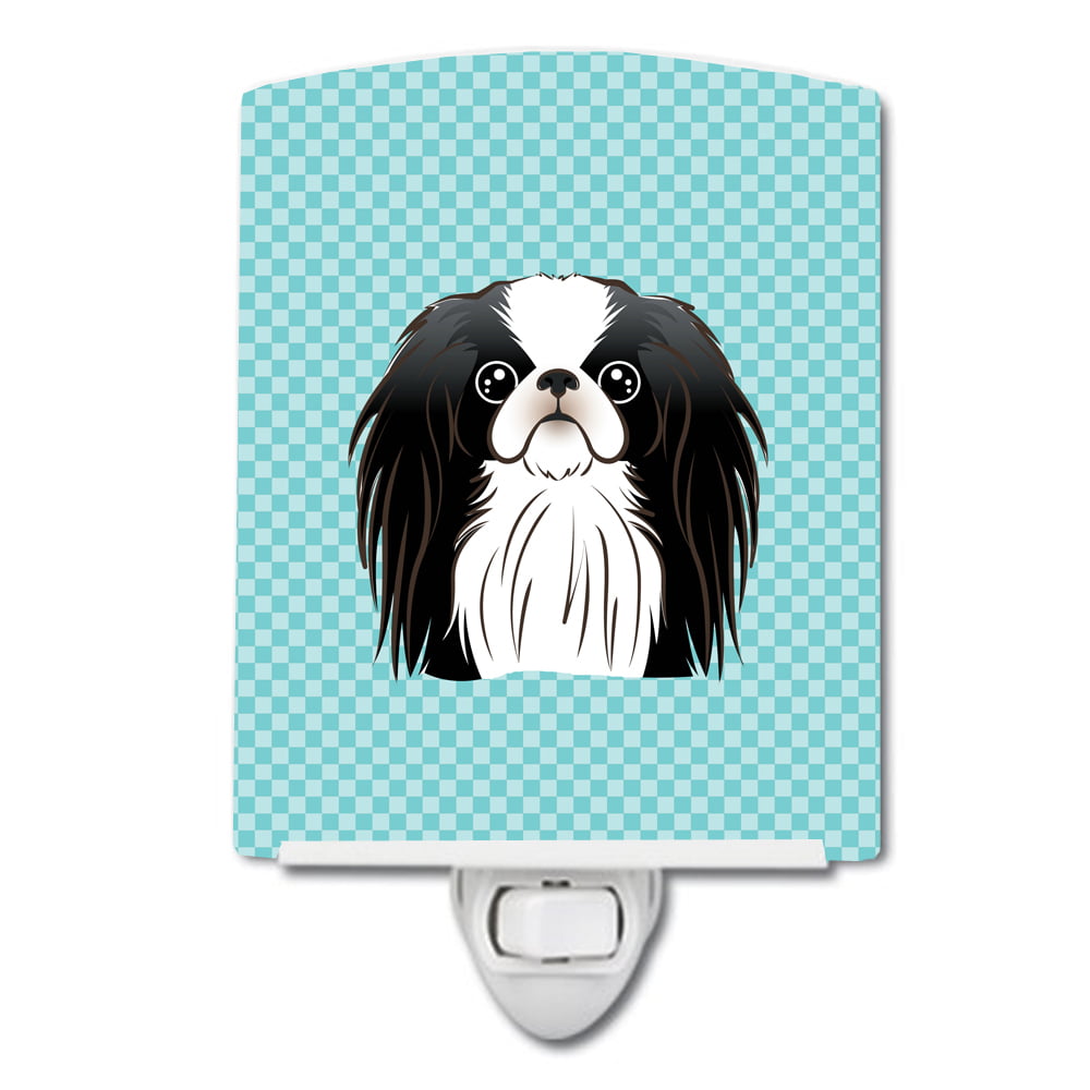 Checkerboard Blue Japanese Chin Ceramic Night Light