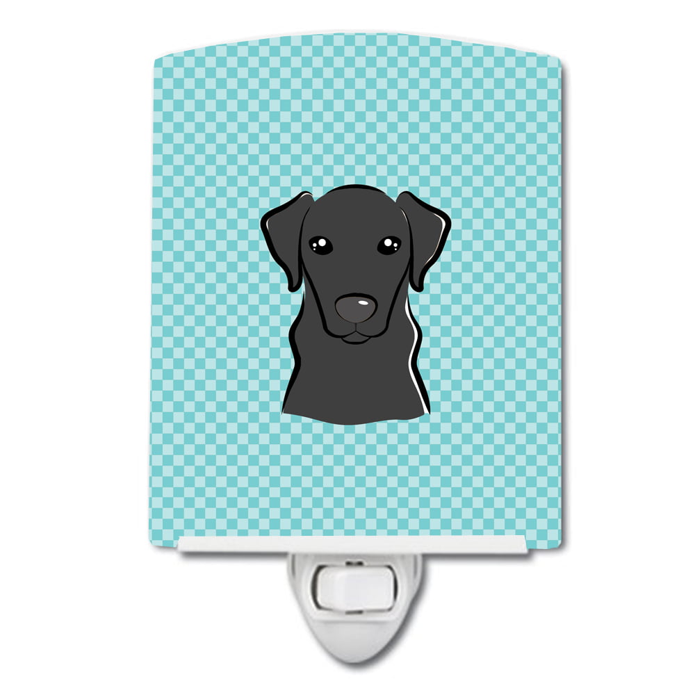 BB1173CNL Checkerboard Blue Black Labrador Ceramic Night Light